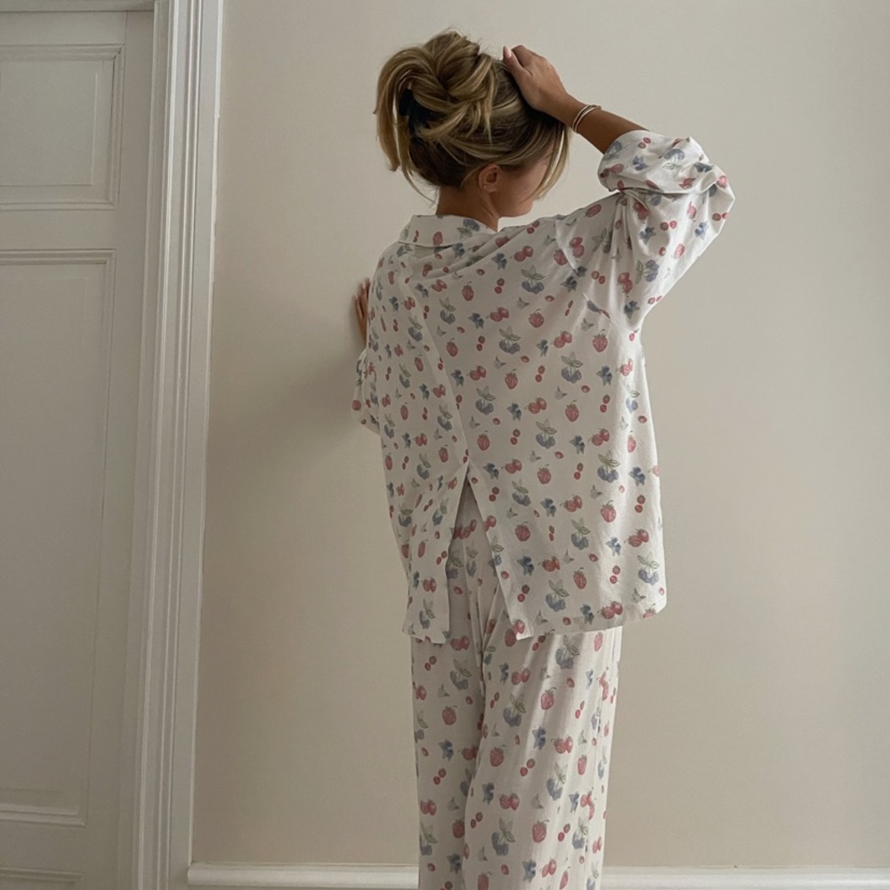Djerf Avenue Go Slow Shirt and Pants Summer Berries Pajamas